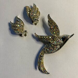 Sarah Coventry Bird of Paradise Brooch and Earrings Set